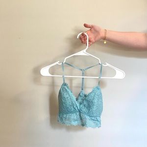 AERIE AMERICAN EAGLE Lace Bralette Blue Unlined Bra Top